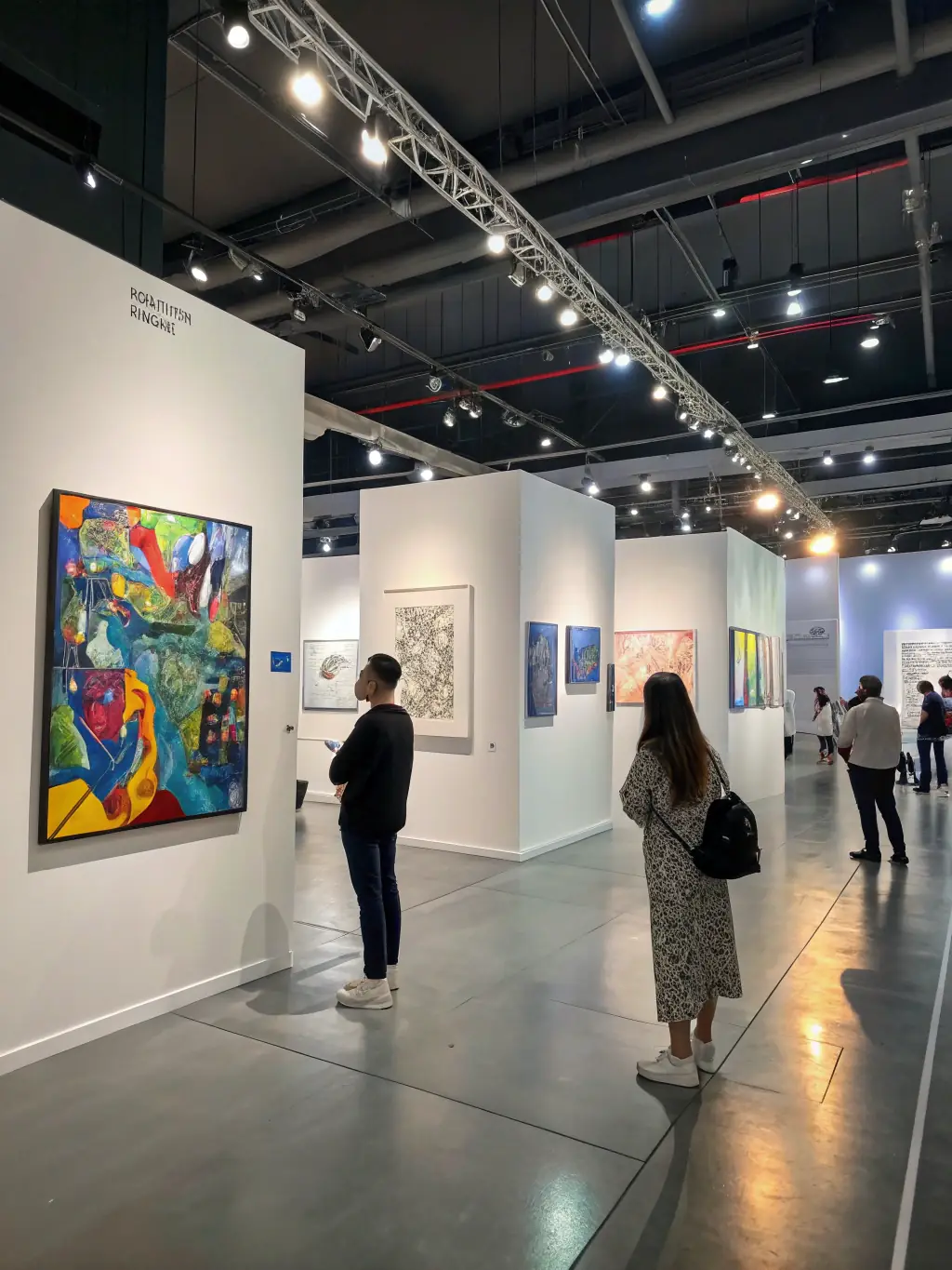 A captivating image of a local artist showcasing their work at an exhibition hosted by ASS POUR MAISON DE LA CULTURE, emphasizing the organization's support for local talent.